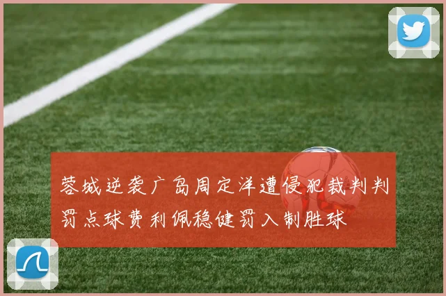 蓉城逆袭广岛周定洋遭侵犯裁判判罚点球费利佩稳健罚入制胜球